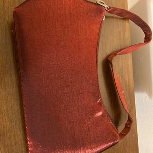 Red satin mini-bag